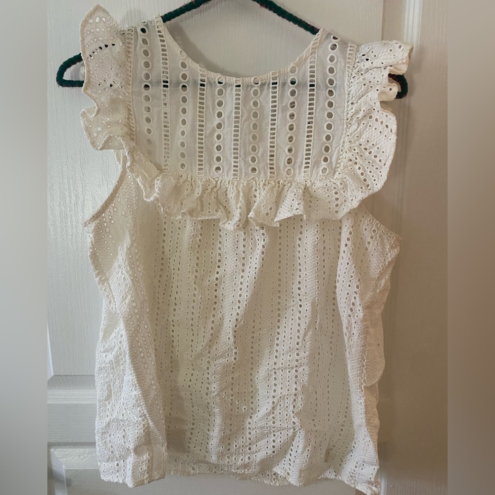 Women's Eyelet Ruffle Top